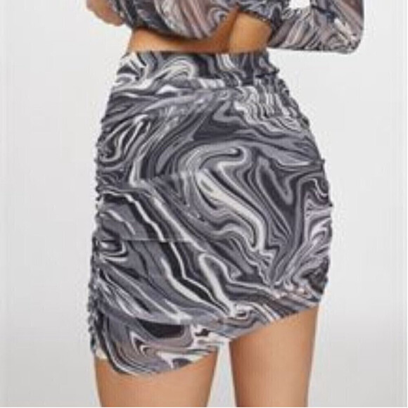 Garage, Women's Shirred Mesh Skirt - Black Swirly. Size: S. NWT. - Picture 12 of 12